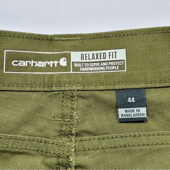 Carhartt Cargo Shorts Force Relaxed Fit Ripstop Work Short Sz 44 Olive NWOT - Picture 7 of 9
